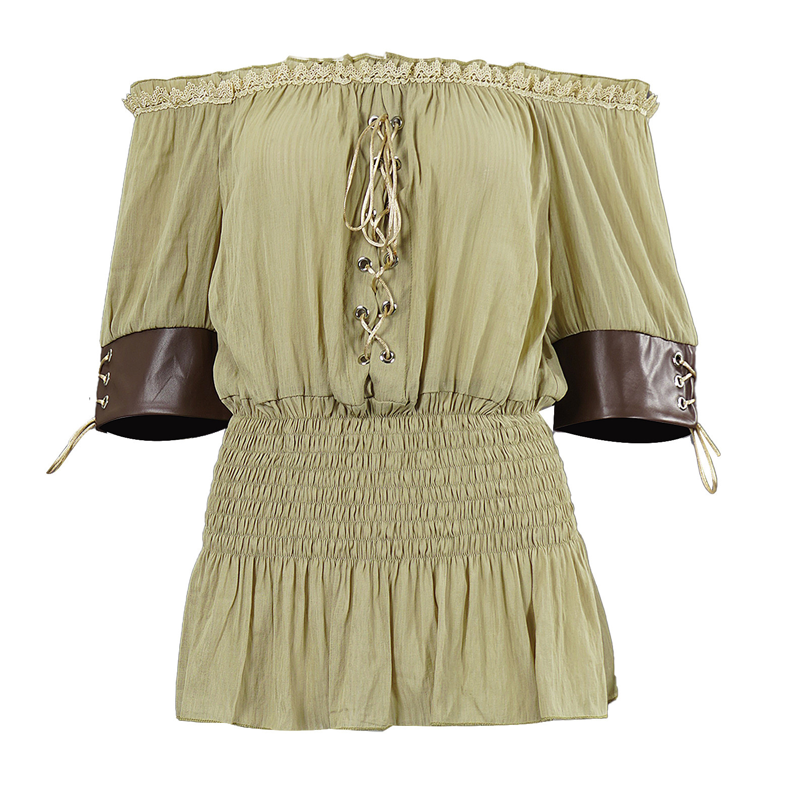 Blouse Off Shoulder - Women's Renaissance Pirate Blouse, Off Shoulder