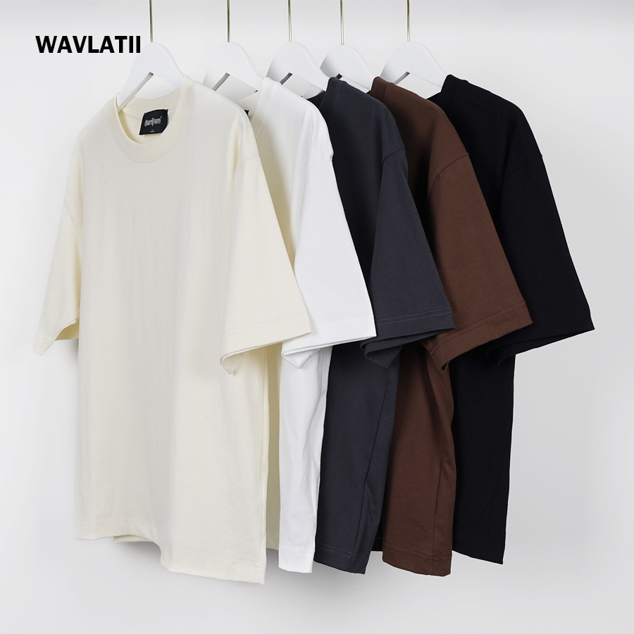 Blouse Off Shoulder - WAVLATII Oversized White Black T Shirt