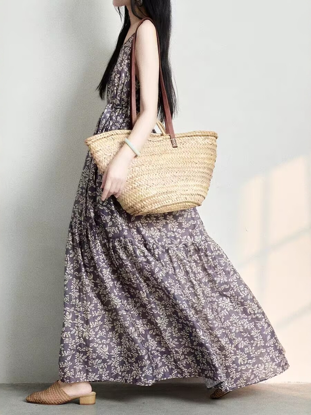 Linen Dress Wrap - Elegant Japanese Style plus Size Floral