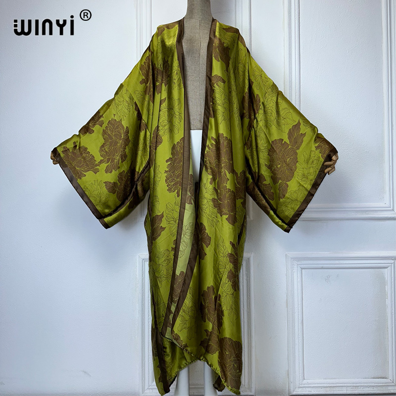 Cover Up Kaftan - WINYI Africa boho print Kimonos long