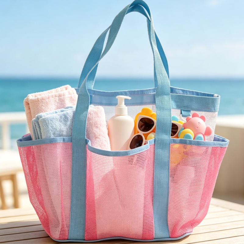 Large Mesh Beach Tote Bag with - Tote Bag Beach recension och pris