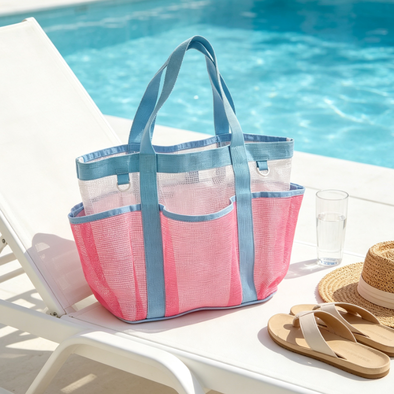 Large Mesh Beach Tote Bag with - Tote Bag Beach recension och pris