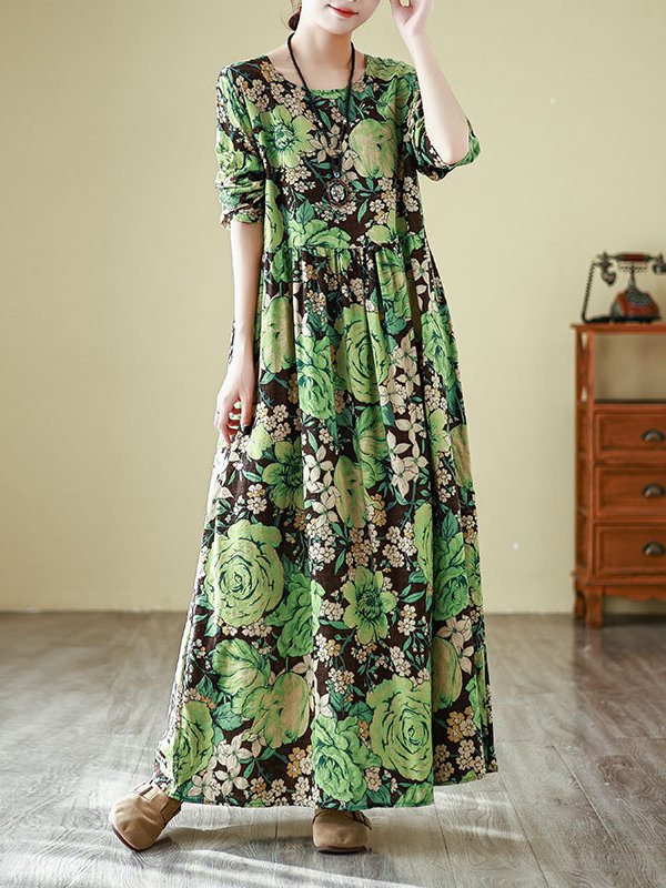 Spring New Style round Neck Lo - Linen Dress Wrap recension och pris