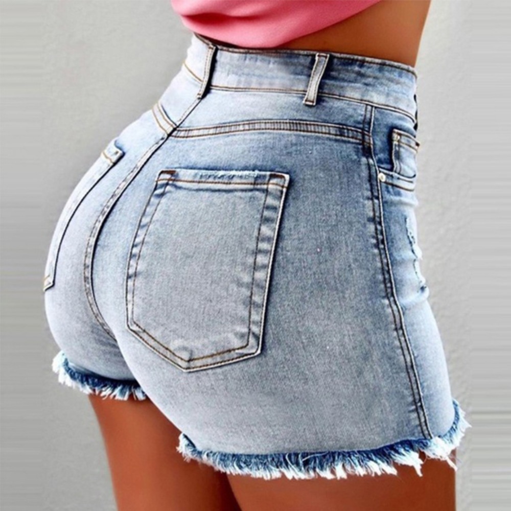 Women's High Waisted Distresse - Shorts Denim Frayed recension och pris