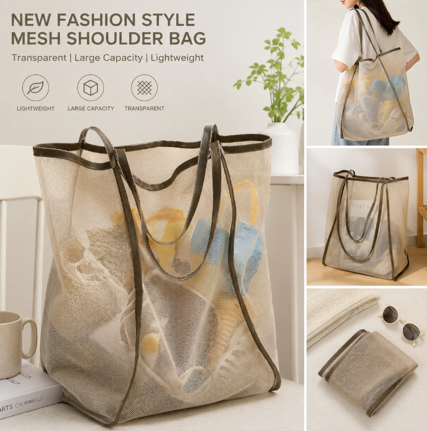 Mesh Beach Bag Lightweight, Br - Tote Bag Beach recension och pris