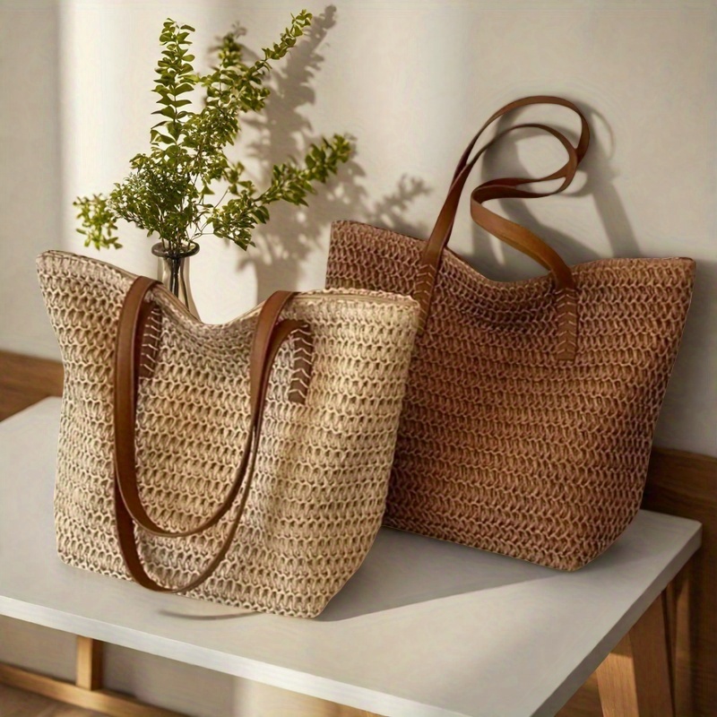 Fashionable and Versatile Wome - Crochet Bag Raffia recension och pris
