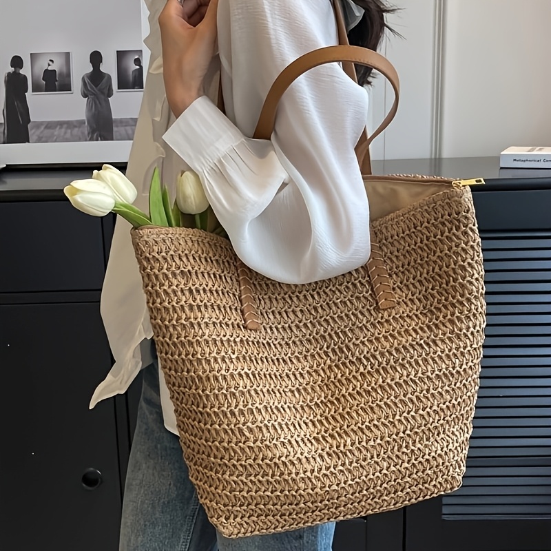 Fashionable and Versatile Wome - Crochet Bag Raffia recension och pris