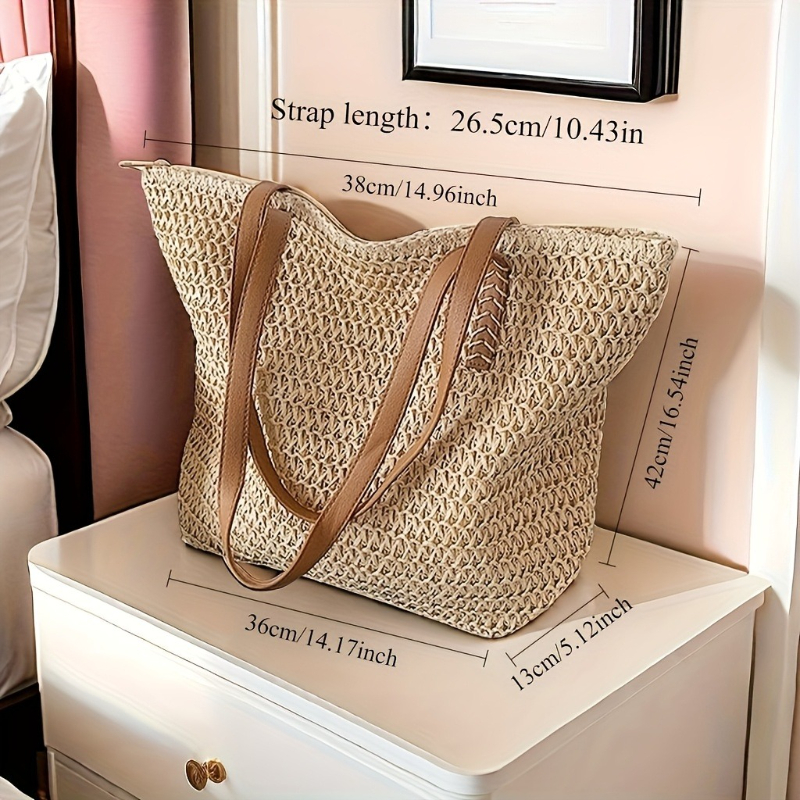 Fashionable and Versatile Wome - Crochet Bag Raffia recension och pris