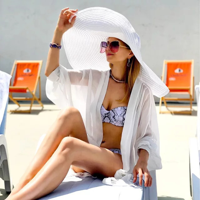 Oversized Beach Straw Hats for - Hat Floppy Wide recension och pris