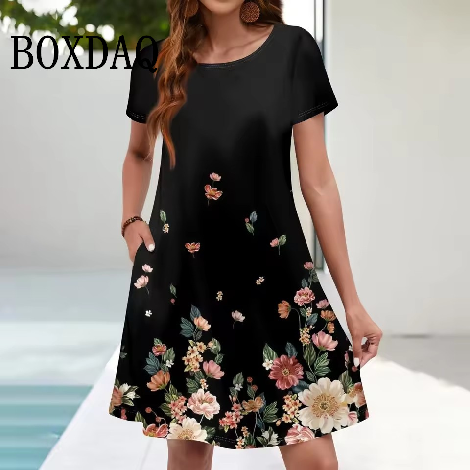 Women'S Casual Sundress Loose  - Romper Floral Print recension och pris