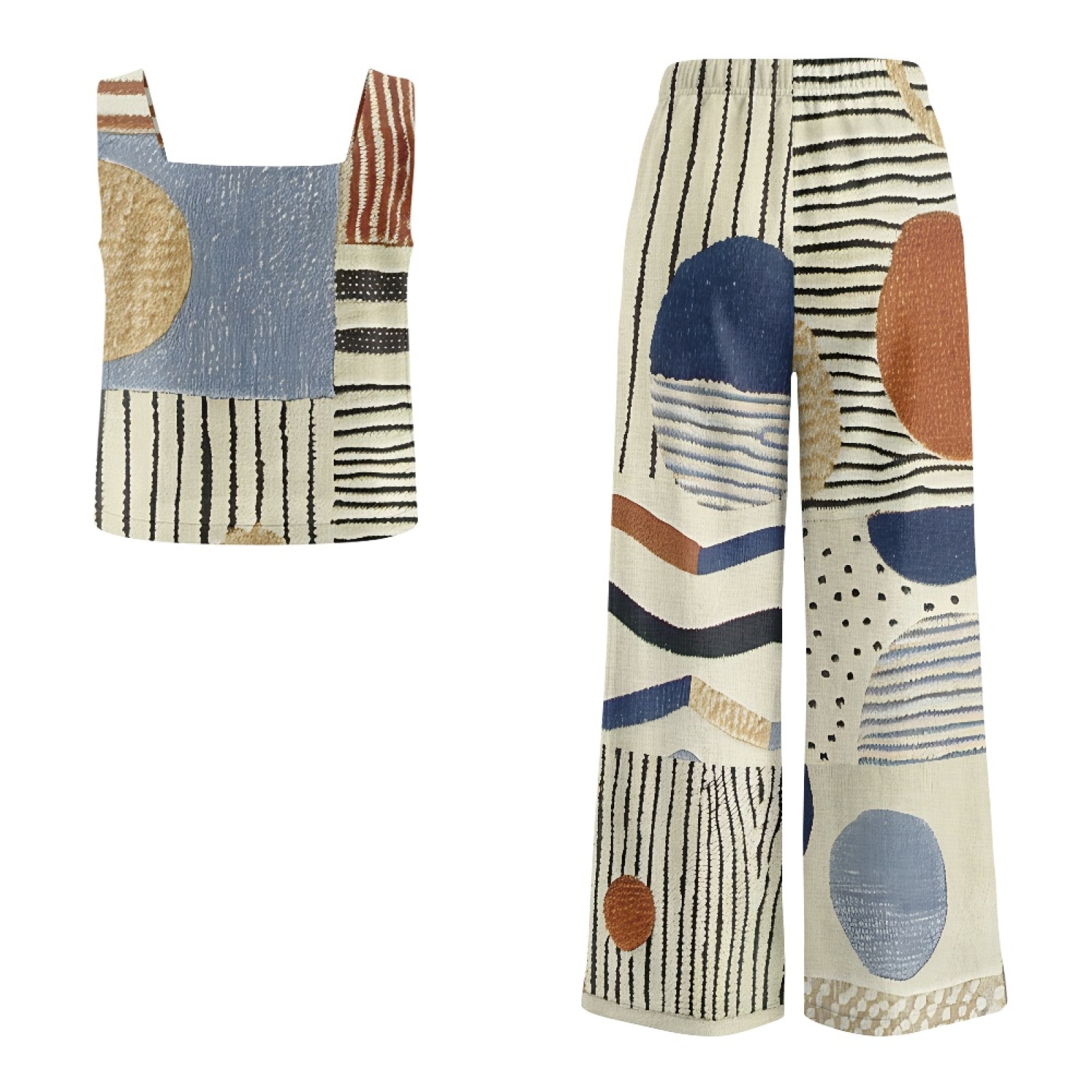 INSTANTARTS Women’s Linen Vest - Linen Pant Wide recension och pris