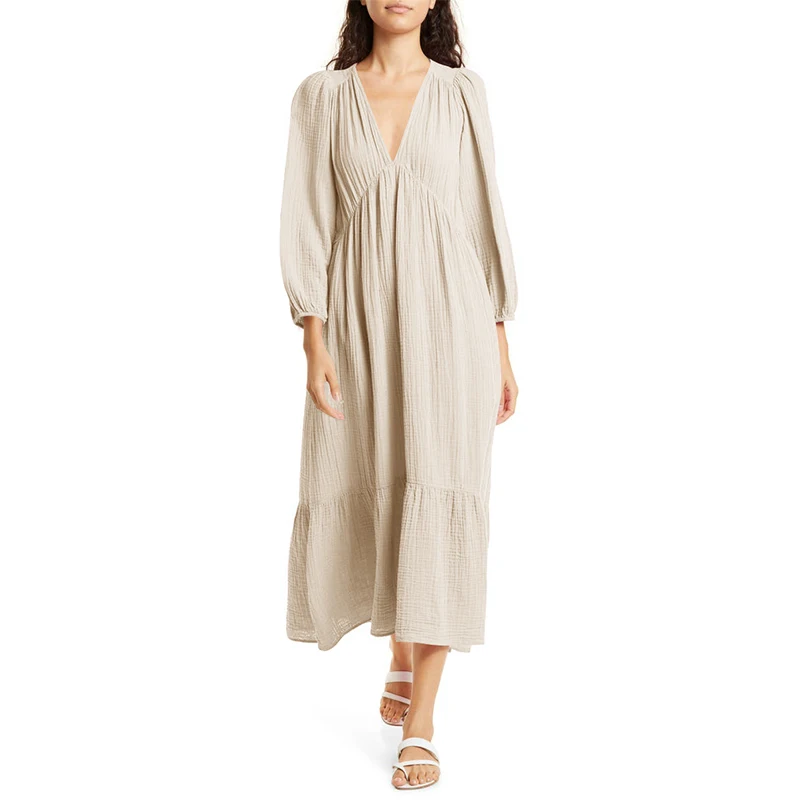 Muslin 100% Cotton Long Sleeve - Linen Dress Wrap recension och pris
