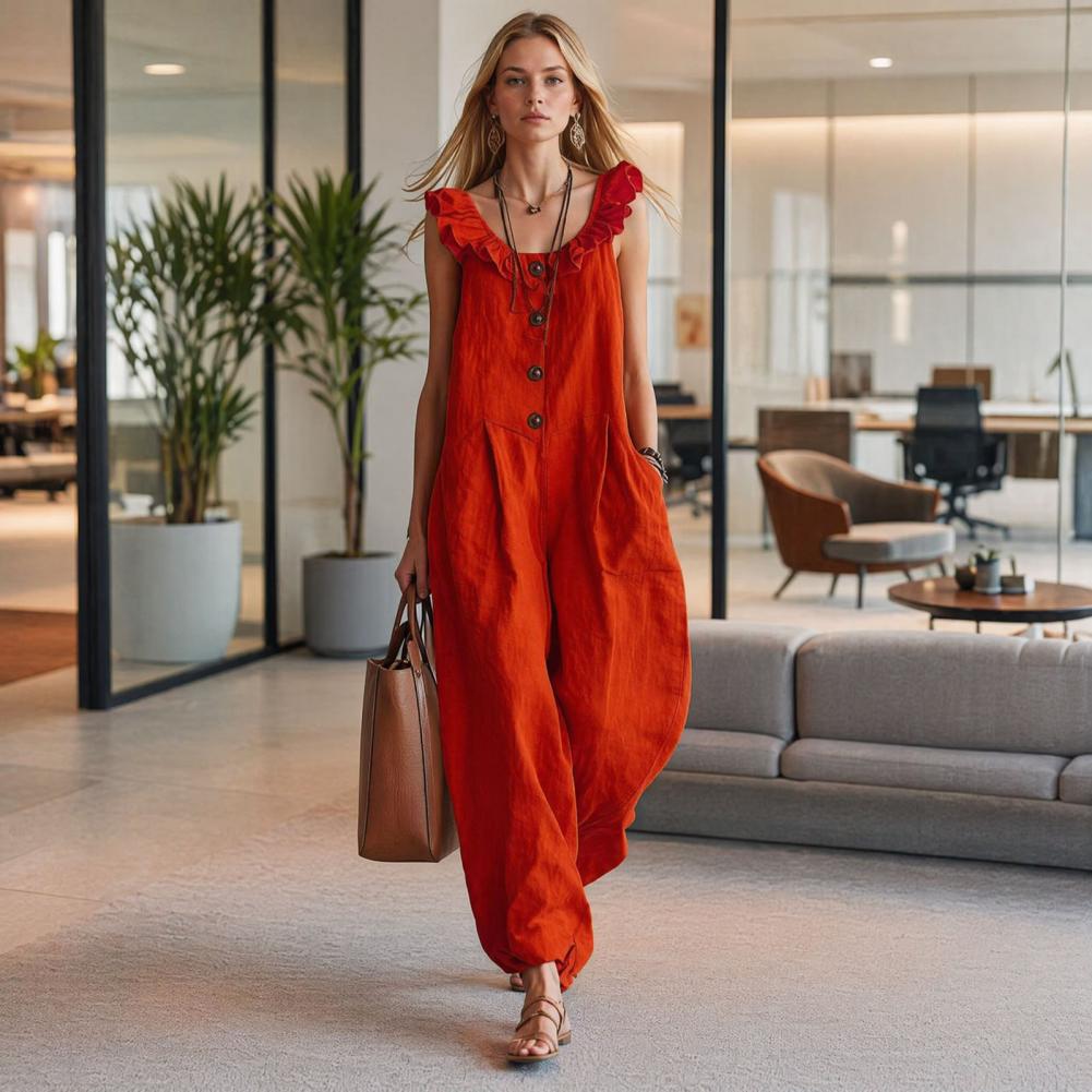 Women Jumpsuit Breathable Rela - Jumpsuit Linen Relaxed recension och pris