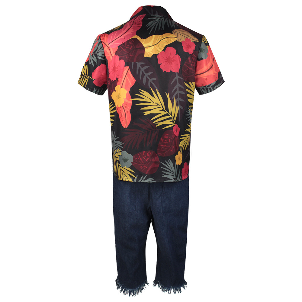 Men's Tropical Floral Shirt &  - Shorts Denim Frayed recension och pris