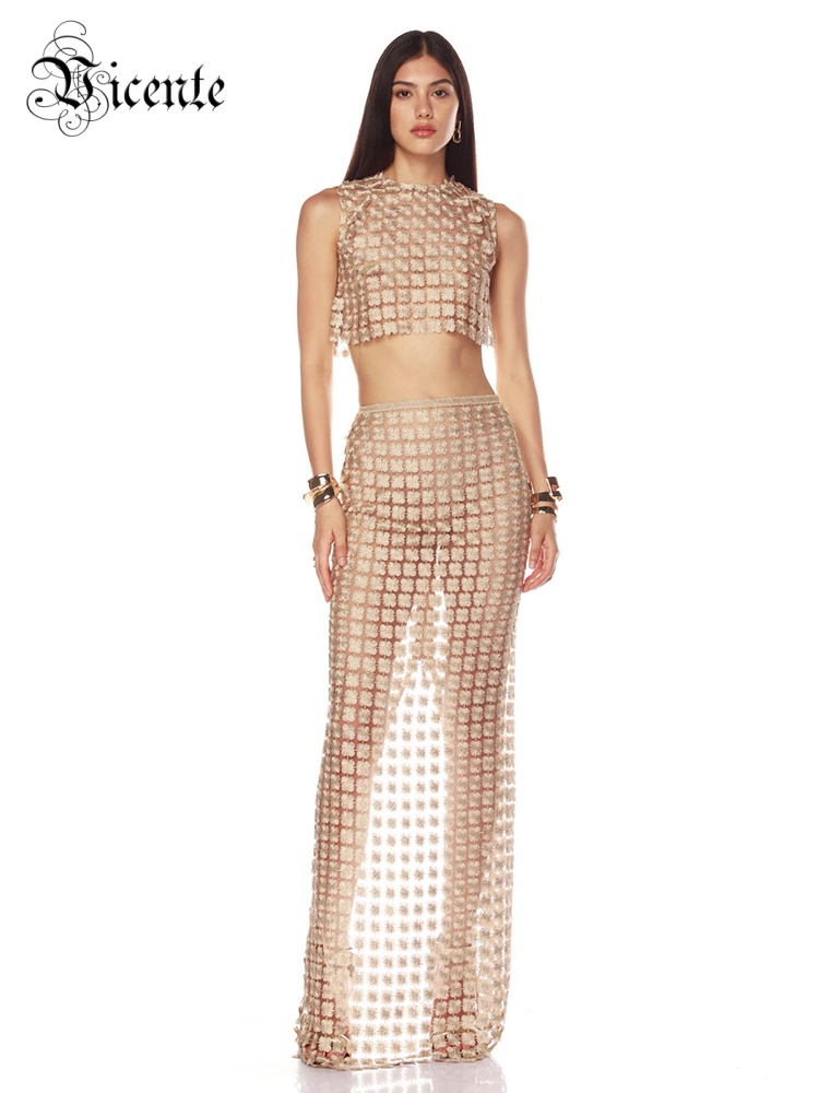 VC Stylish Beige Sleeveless Cr - Crop Top Crochet recension och pris