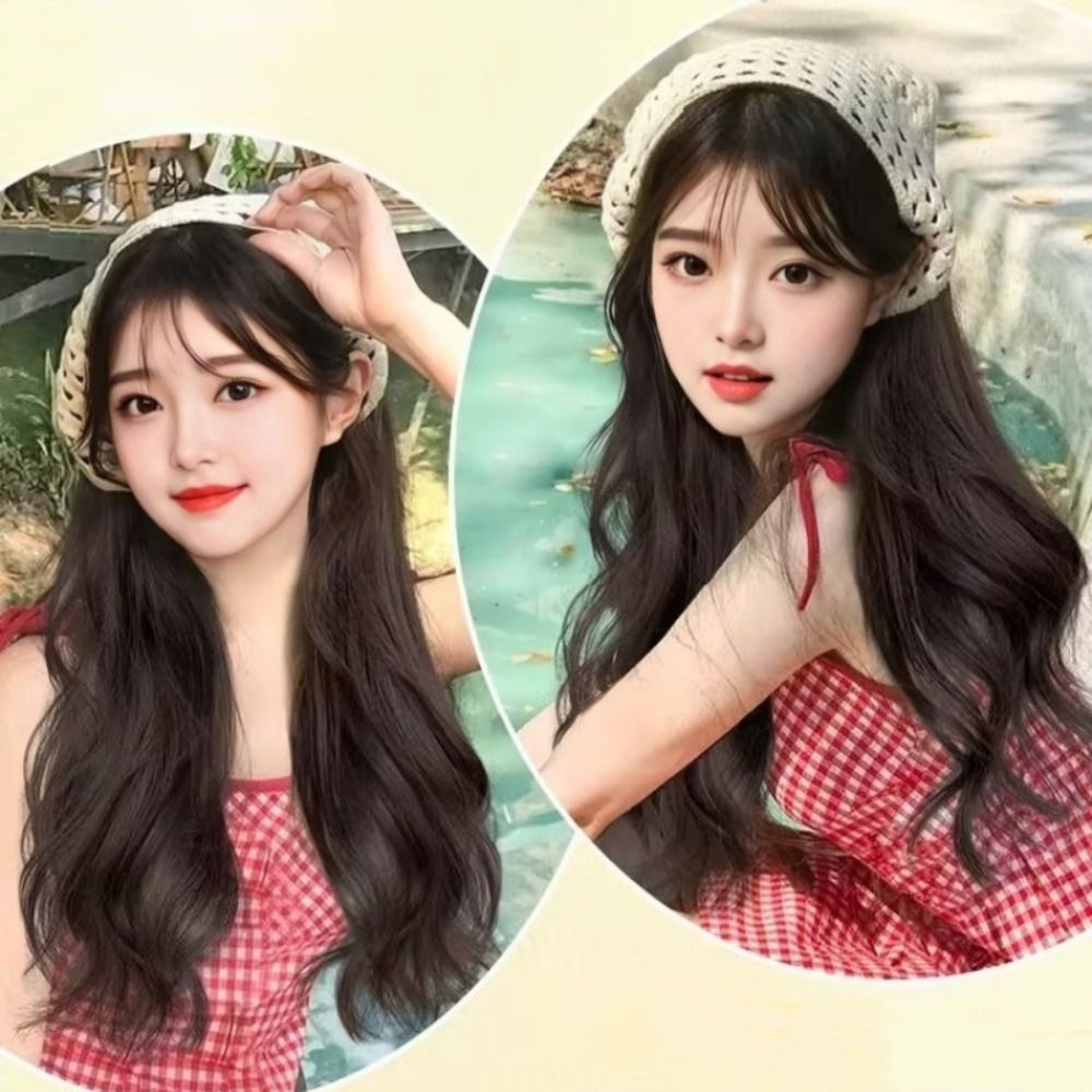 Fashion 65CM Wig Triangle Head - Headband Summer Knit recension och pris