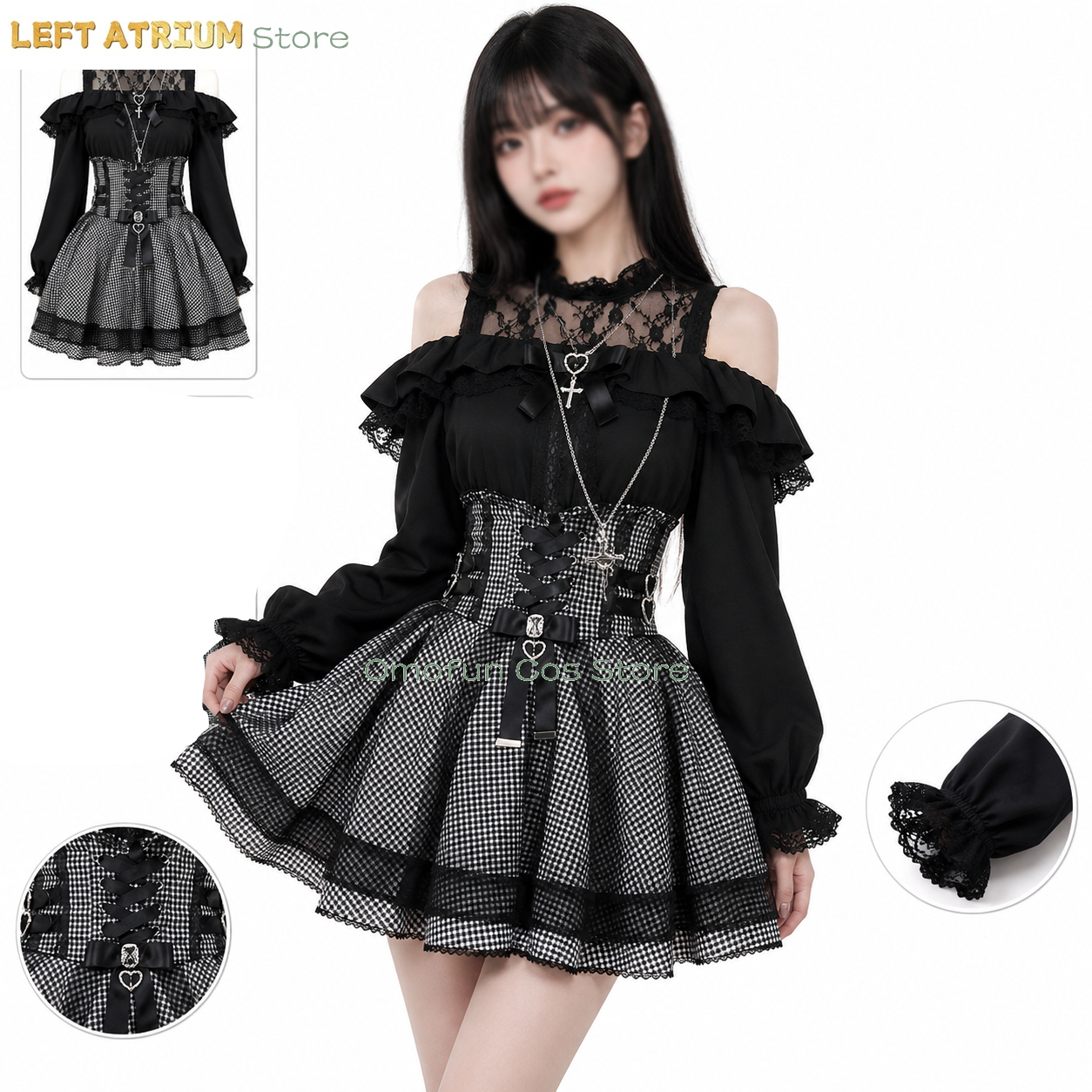 Jirai kei Lolita Dress Skirts  - Blouse Off Shoulder recension och pris