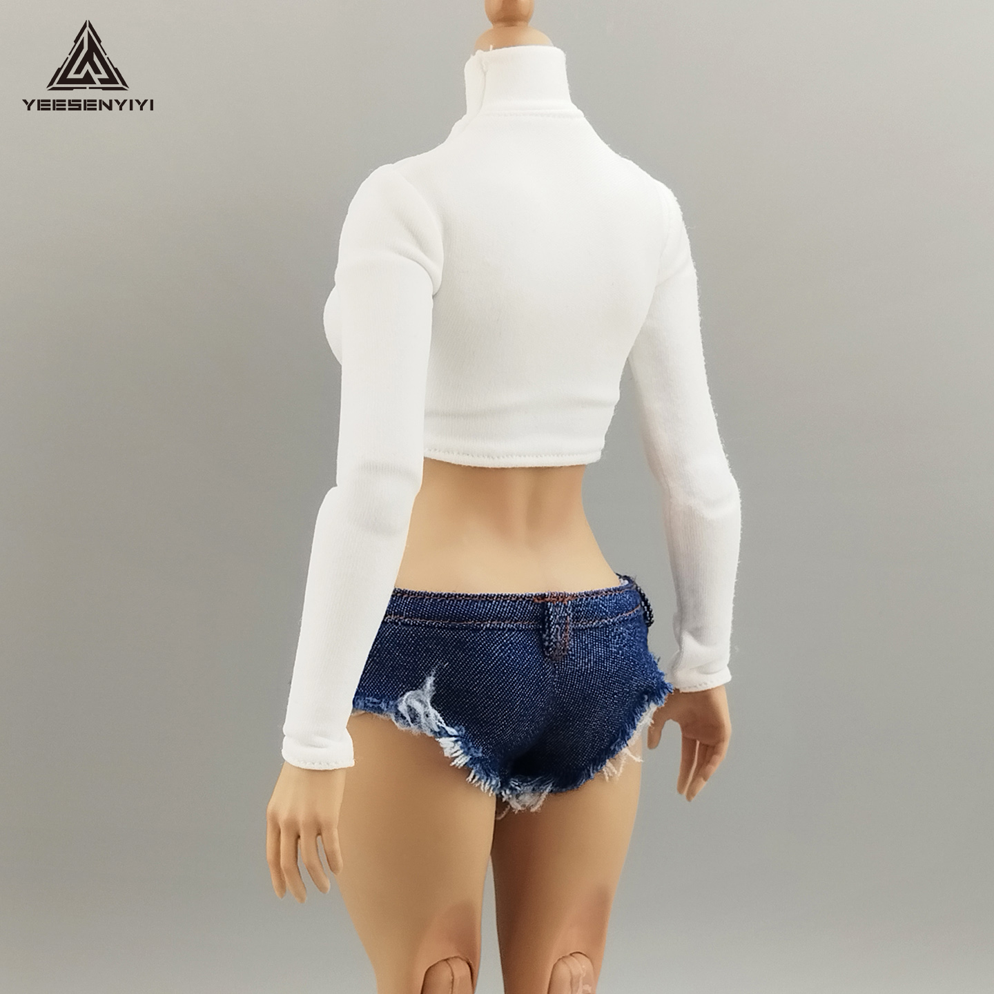 1/6 Scale Distressed Denim Min - Shorts Denim Frayed recension och pris