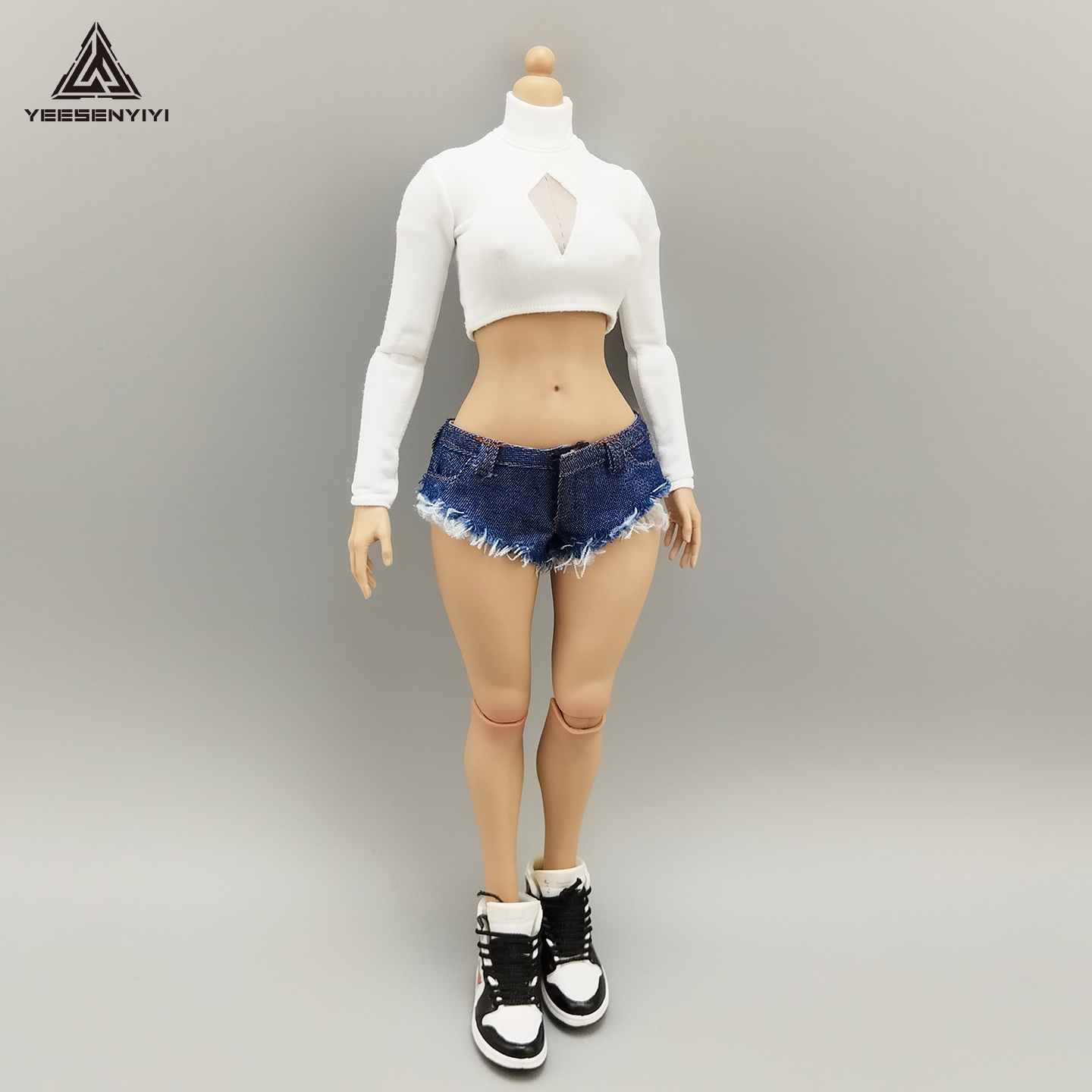 1/6 Scale Distressed Denim Min - Shorts Denim Frayed recension och pris