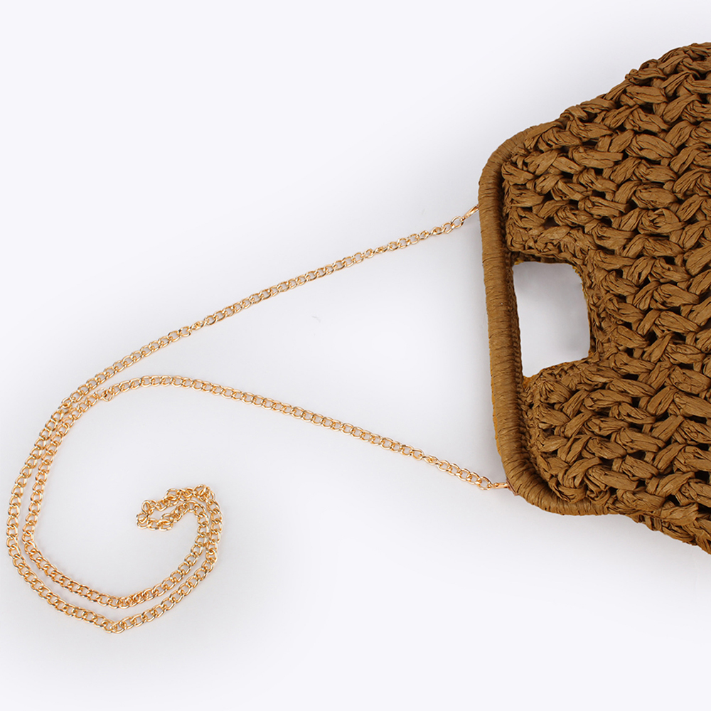 Elegant Ladies Chain Hand Knit - Crochet Bag Raffia recension och pris