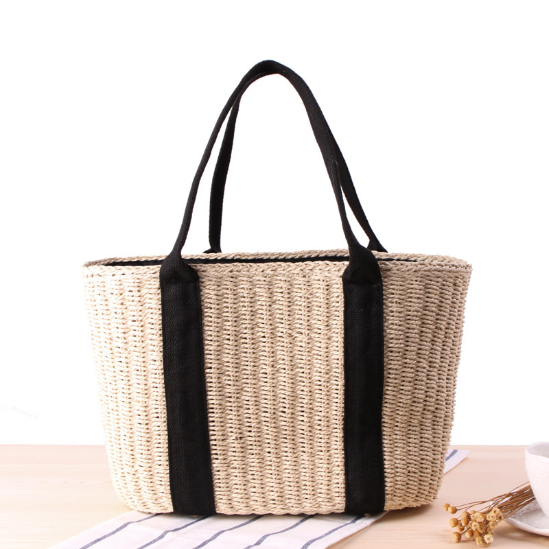 Trendy Straw Women Tote Bag Lu - Crochet Bag Raffia recension och pris