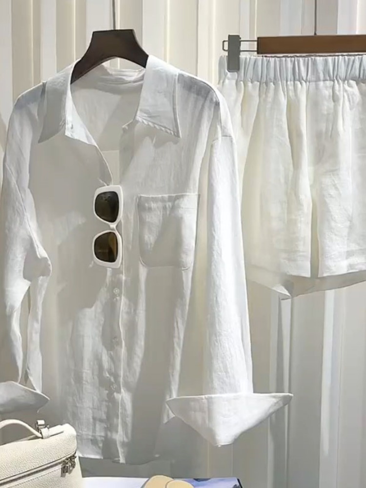 Summer Women's Linen Shirt Set - Linen Pant Wide recension och pris