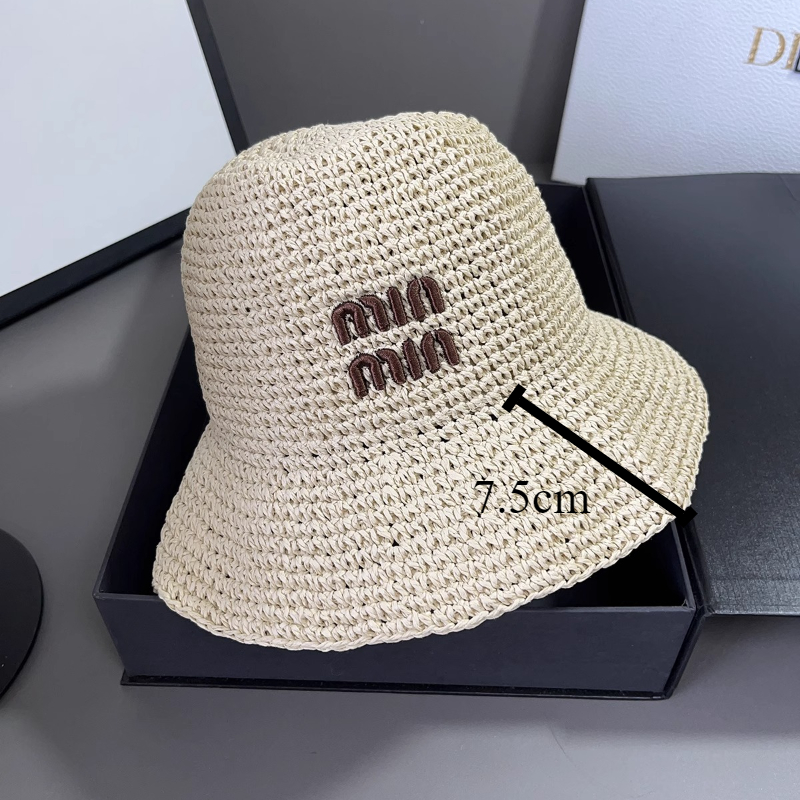 Letter Embroidery Straw Dome B - Hat Floppy Wide recension och pris