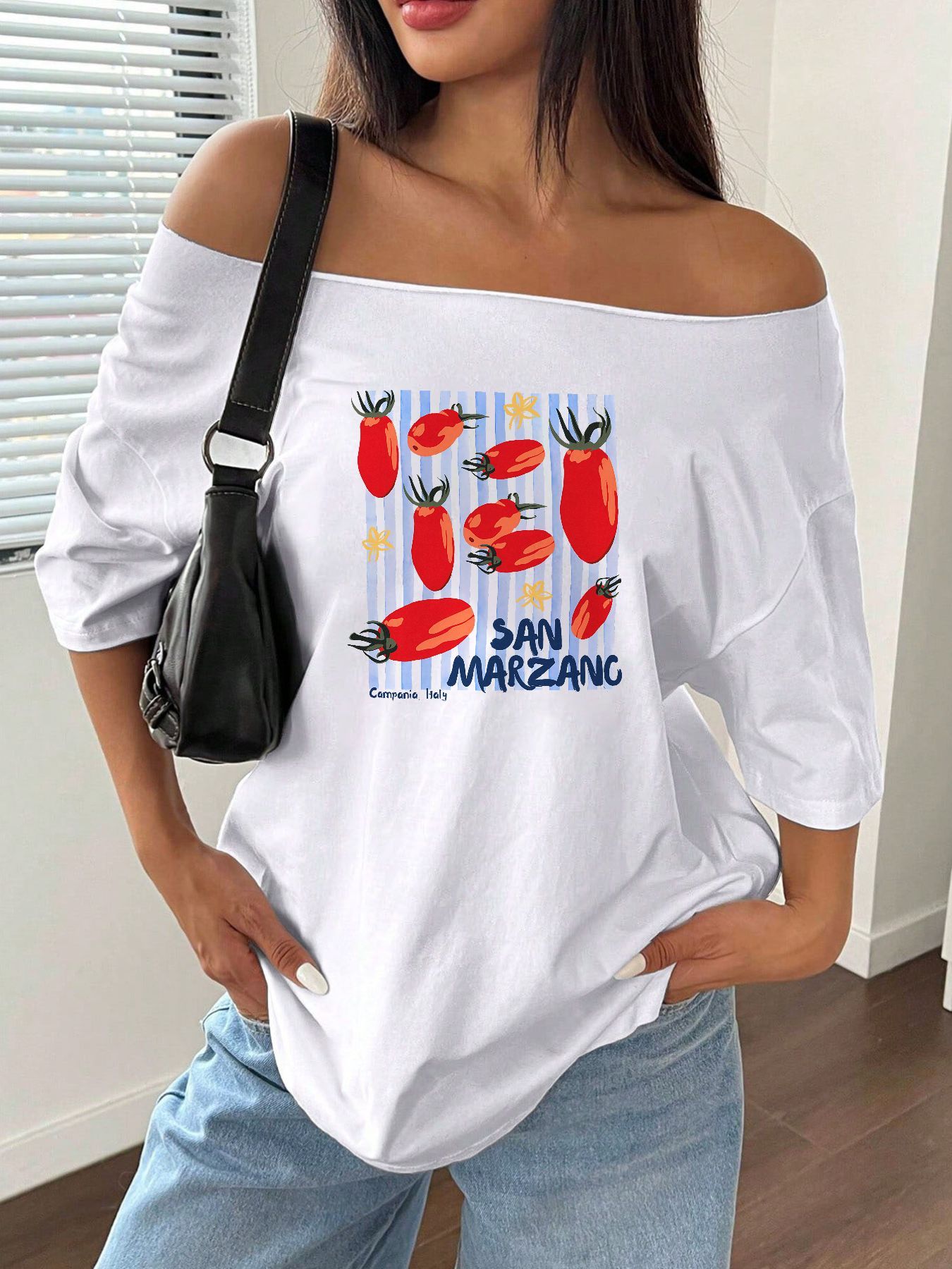 100% Cotton Plus Size San Marz - Blouse Off Shoulder recension och pris