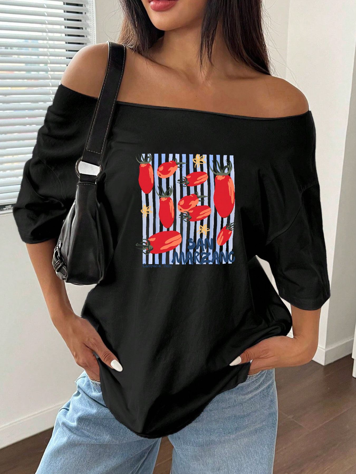 100% Cotton Plus Size San Marz - Blouse Off Shoulder recension och pris