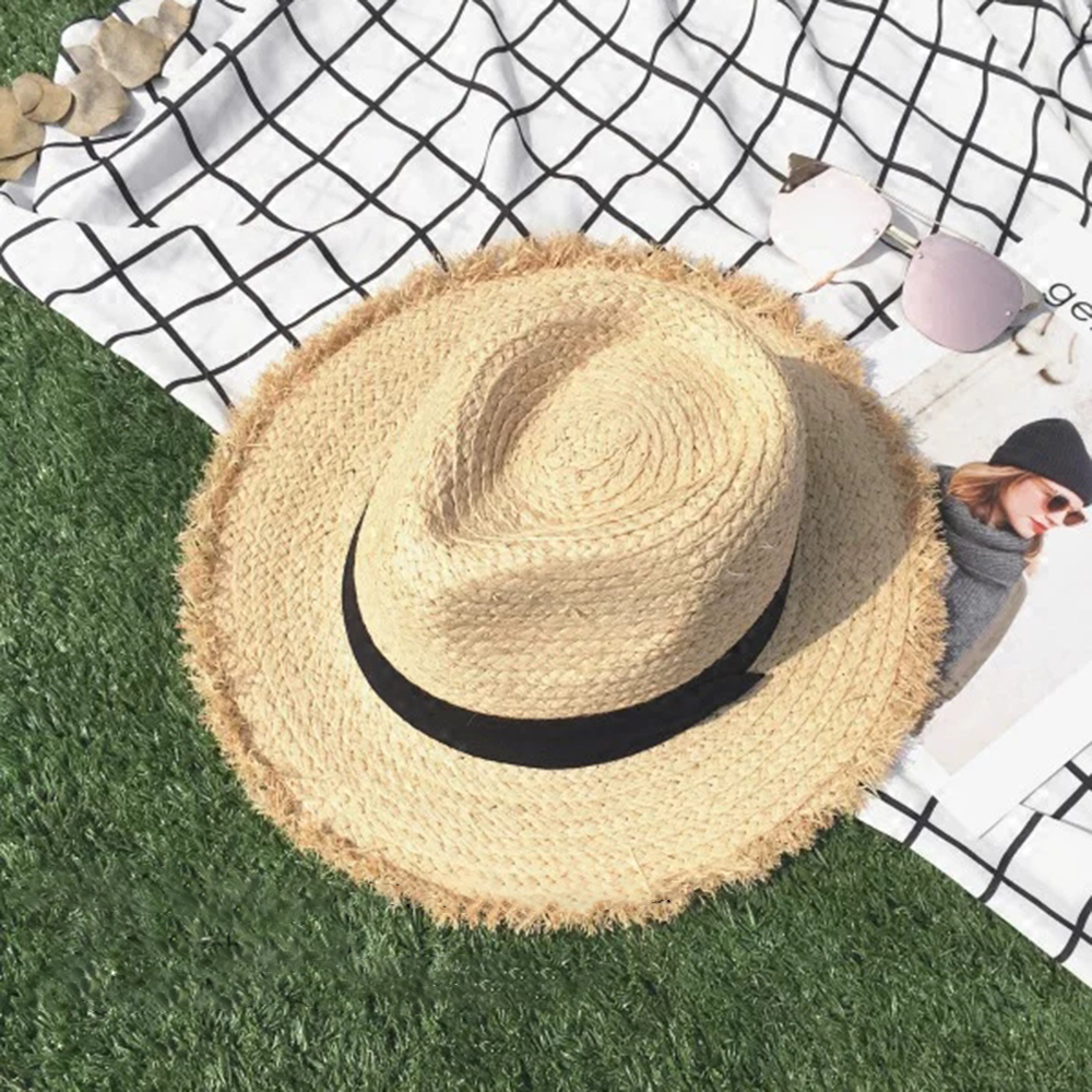 New Wide Brim Raffia Sun Hat f - Hat Floppy Wide recension och pris