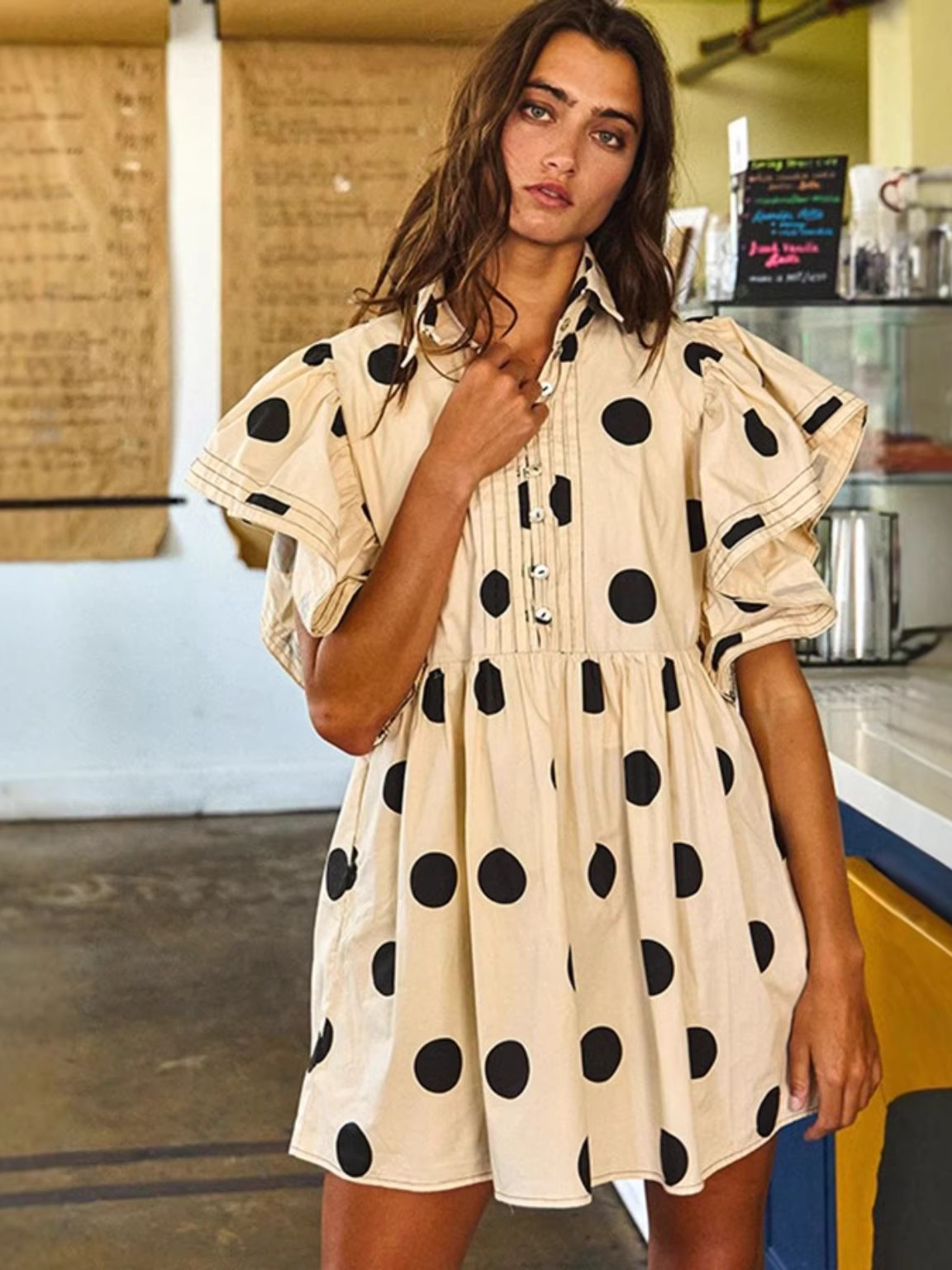 Spring Summer Polka Dot Print  - Blouse Off Shoulder recension och pris