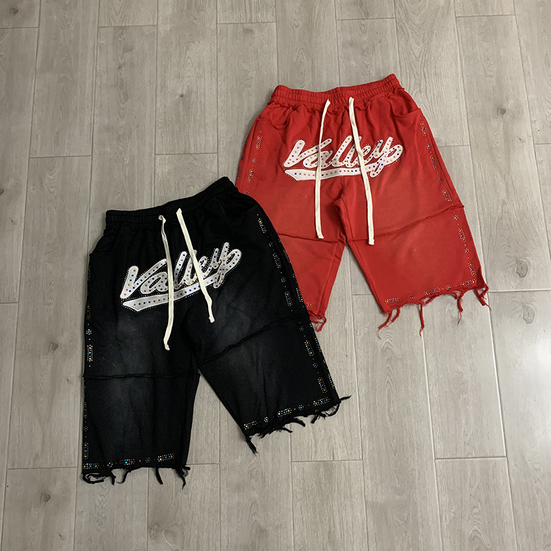 VALLEY Men Black Knee Casual S - Shorts Denim Frayed recension och pris