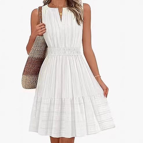 Spring Summer Women's Sleevele - Linen Dress Wrap recension och pris