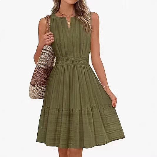 Spring Summer Women's Sleevele - Linen Dress Wrap recension och pris