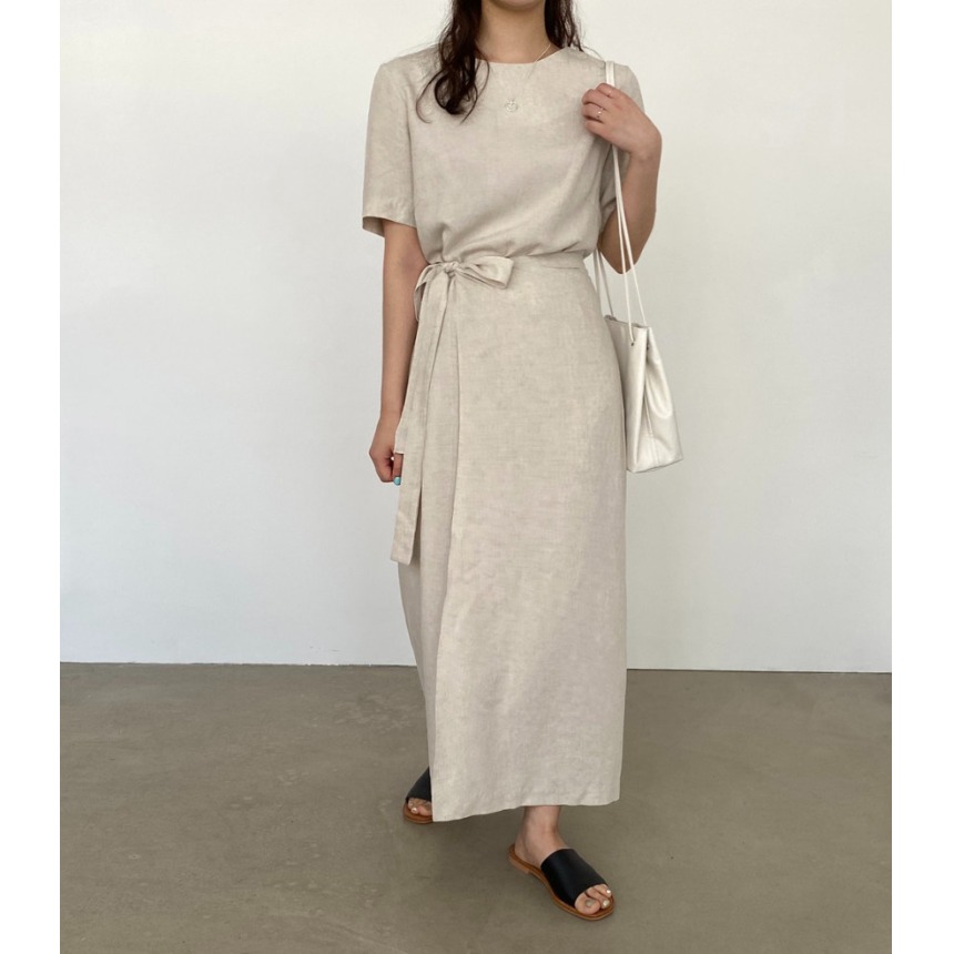 Elegant Cotton Linen Wrap Dres - Linen Dress Wrap recension och pris