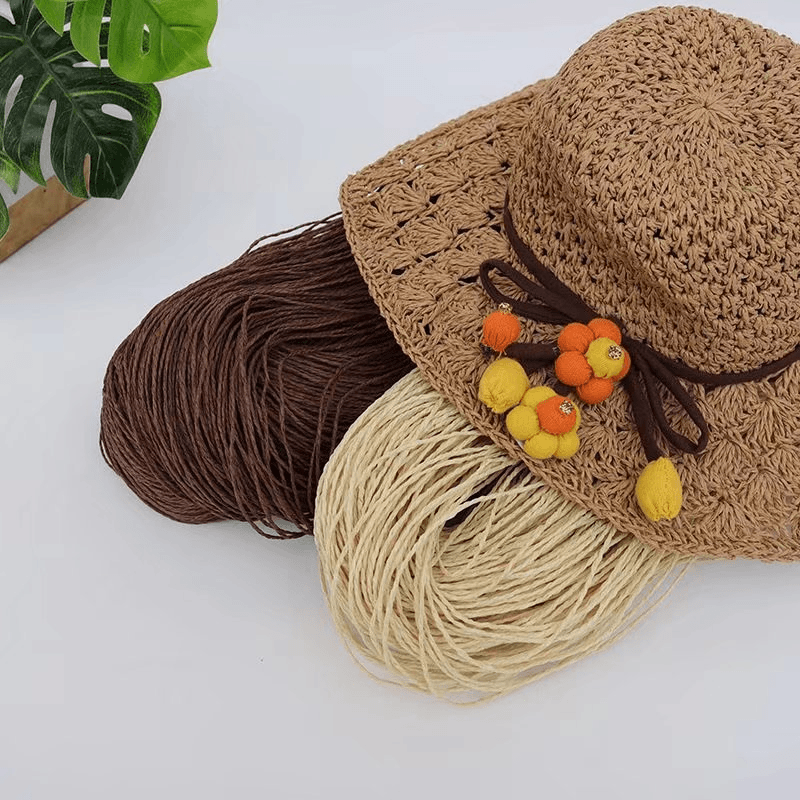200g 2ply Cotton Raffia Yarn f - Crochet Bag Raffia recension och pris