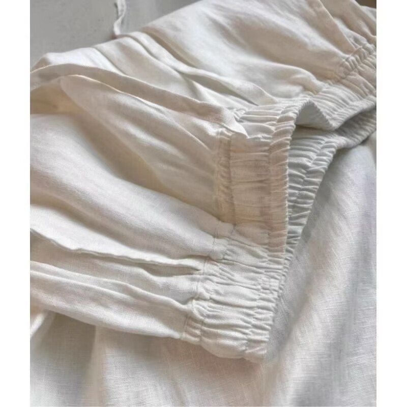 Korean White Cotton Linen Wide - Linen Pant Wide recension och pris