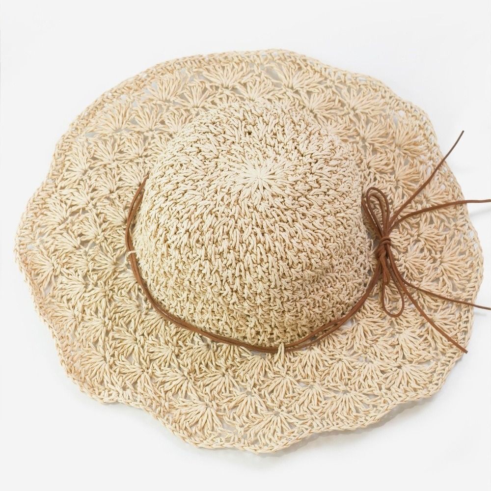 Handwoven Crochet Straw Hat Wi - Hat Floppy Wide recension och pris
