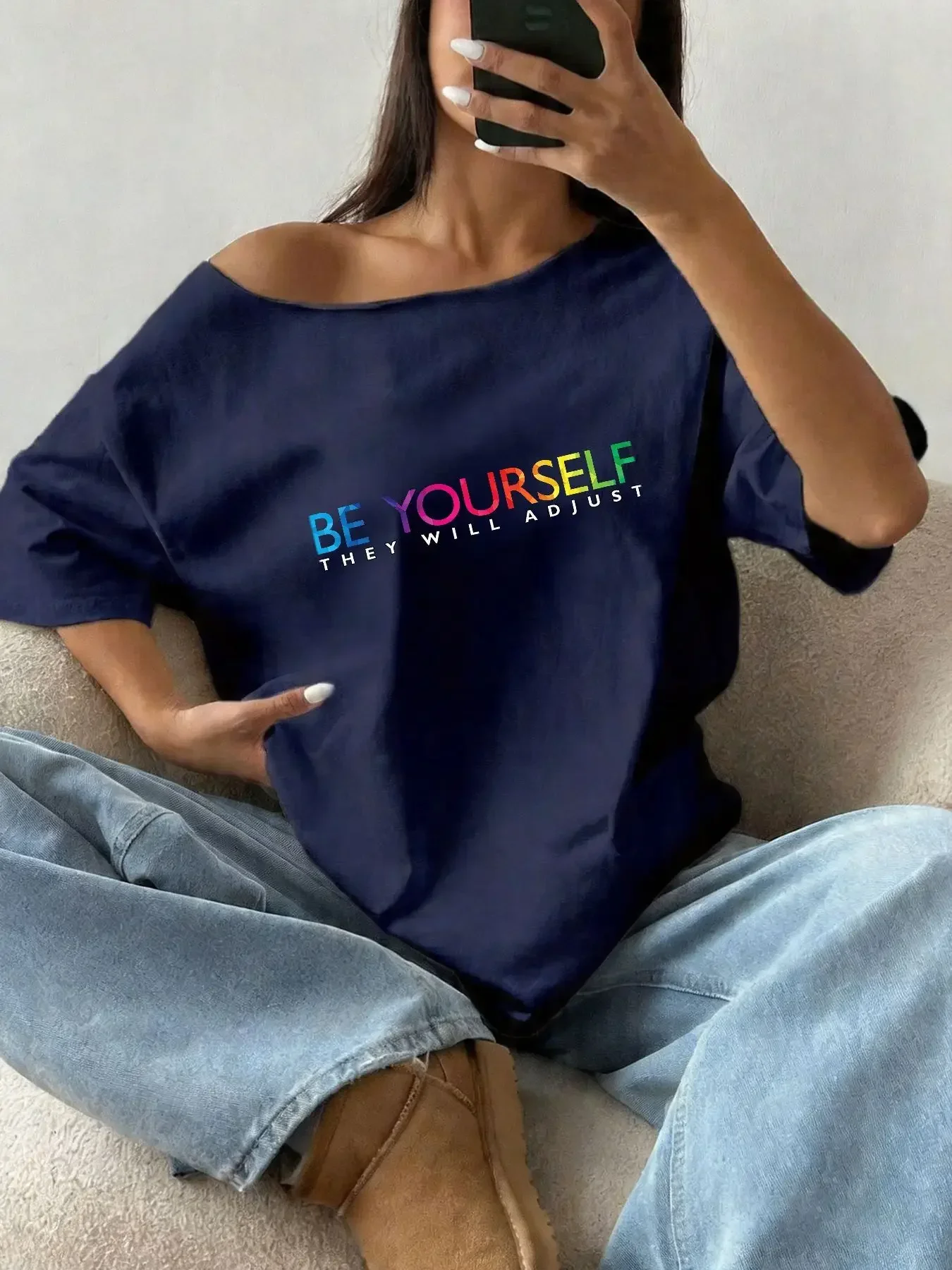 100% Cotton Plus Size Colorful - Blouse Off Shoulder recension och pris