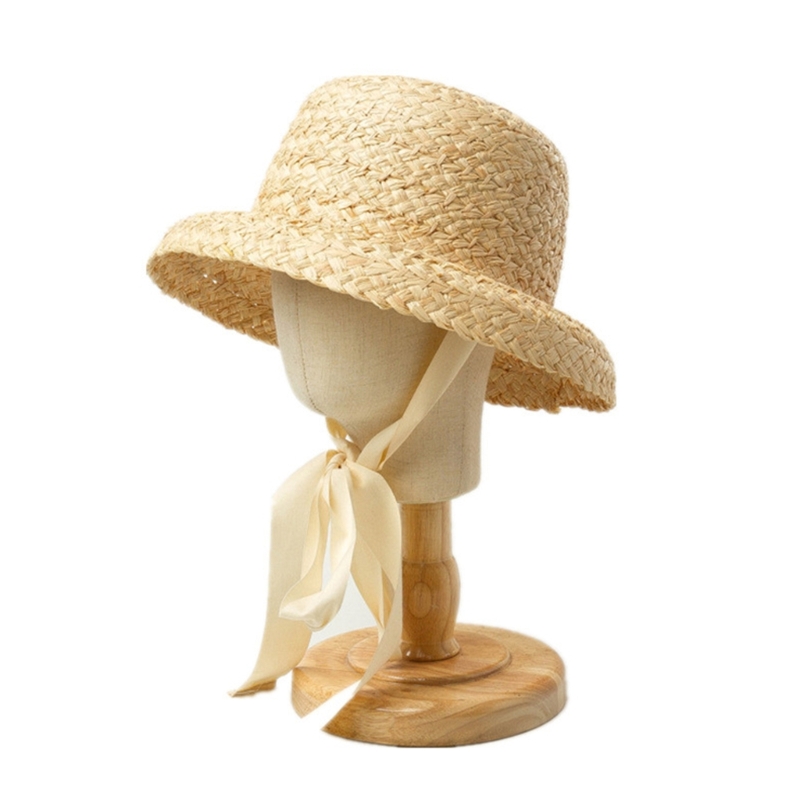 Handwoven Kids Straw  Cap Girl - Hat Floppy Wide recension och pris