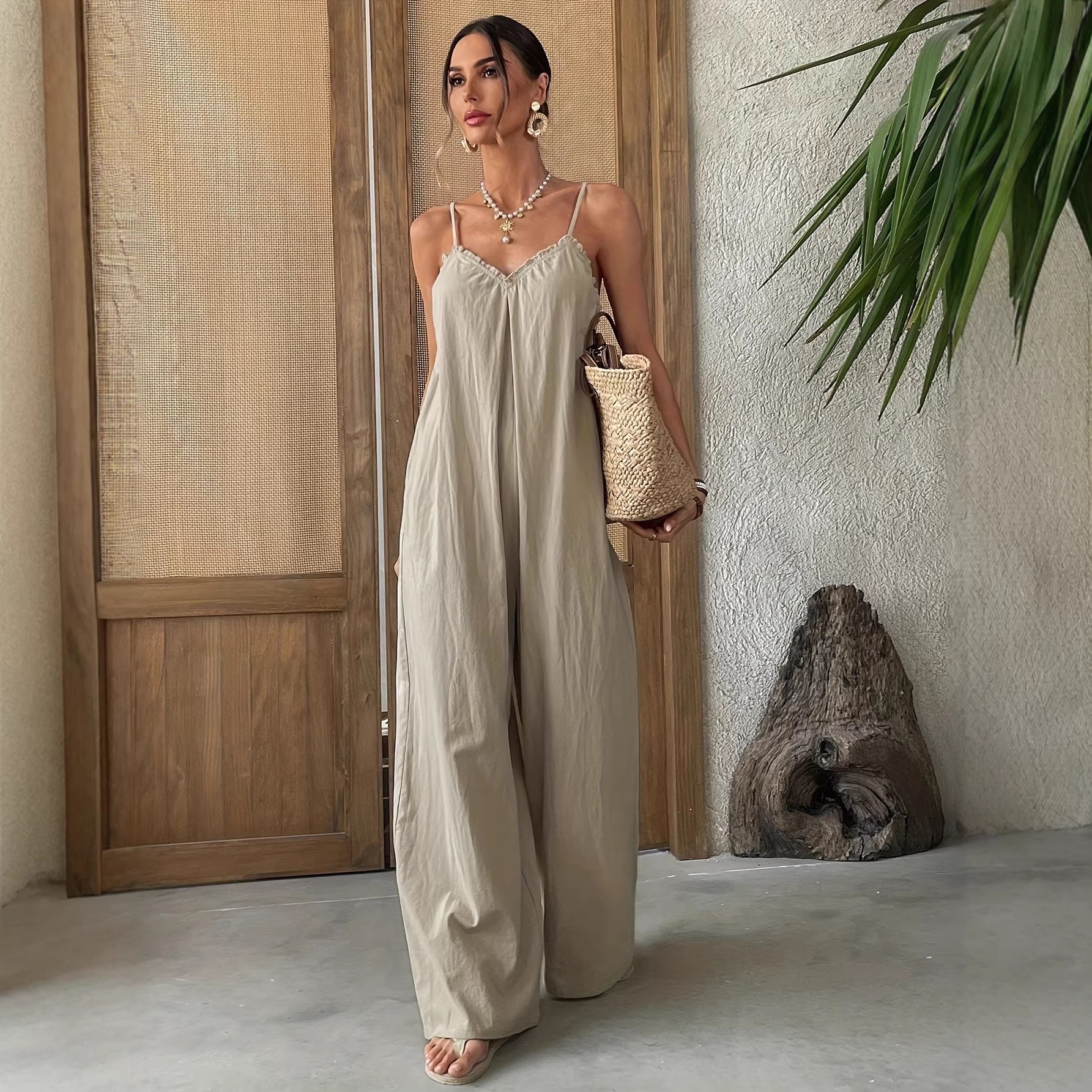 Summer Woman Jumpsuit Sleevele - Jumpsuit Linen Relaxed recension och pris