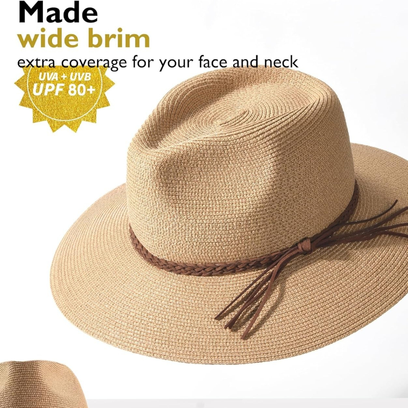 1pc Summer Straw Beach Sun Hat - Hat Floppy Wide recension och pris