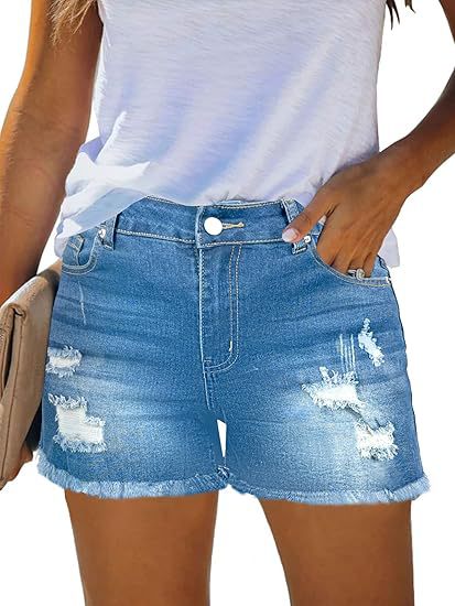 Casual Vintage Denim Shorts Hi - Shorts Denim Frayed recension och pris