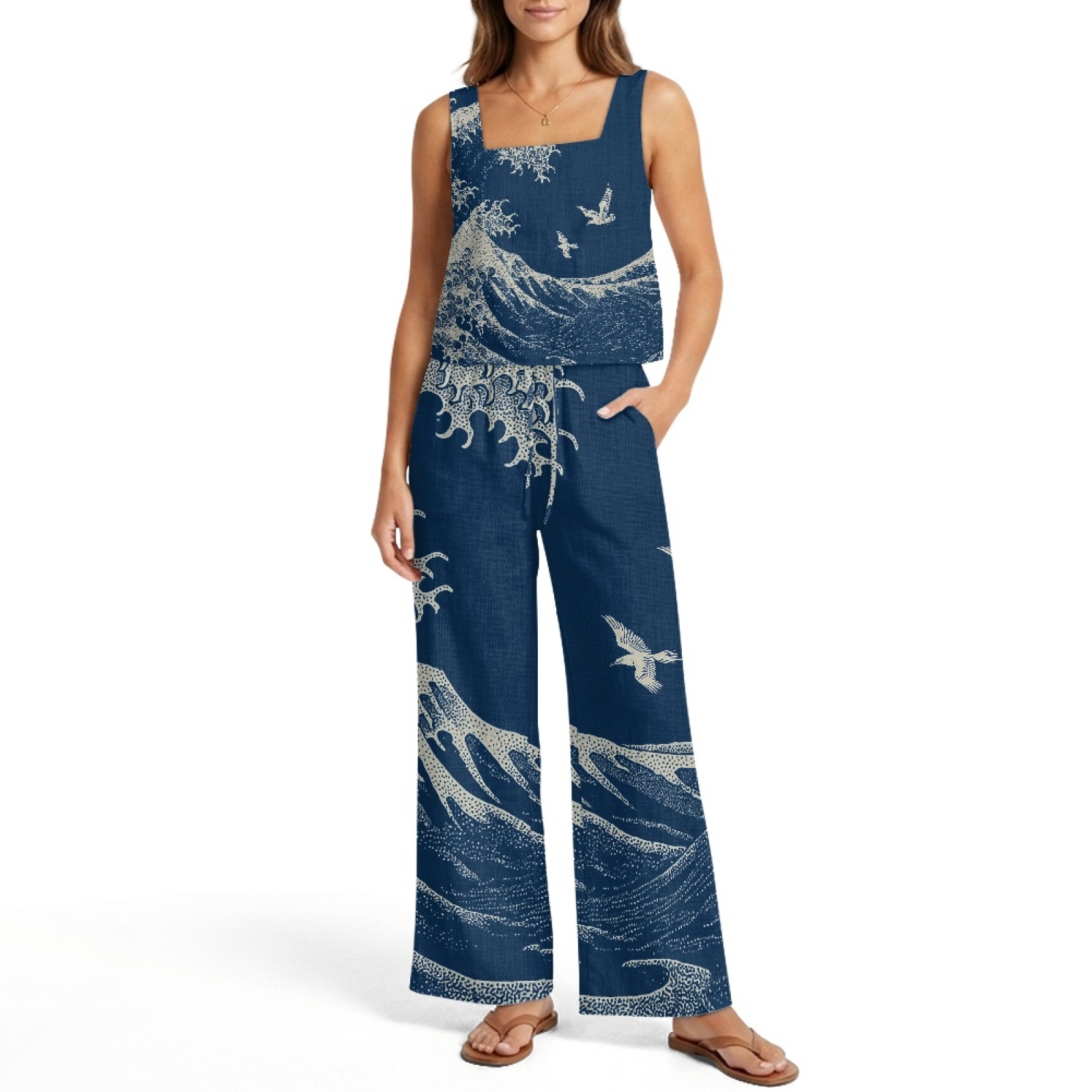 INSTANTARTS Women’s Linen Vest - Linen Pant Wide recension och pris