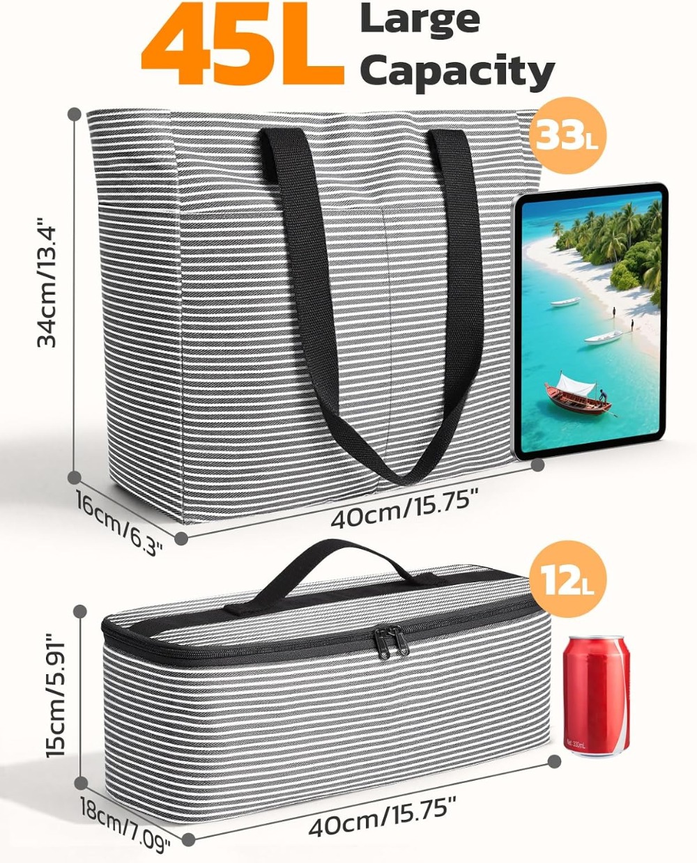 45L Waterproof Beach Bag and C - Tote Bag Beach recension och pris