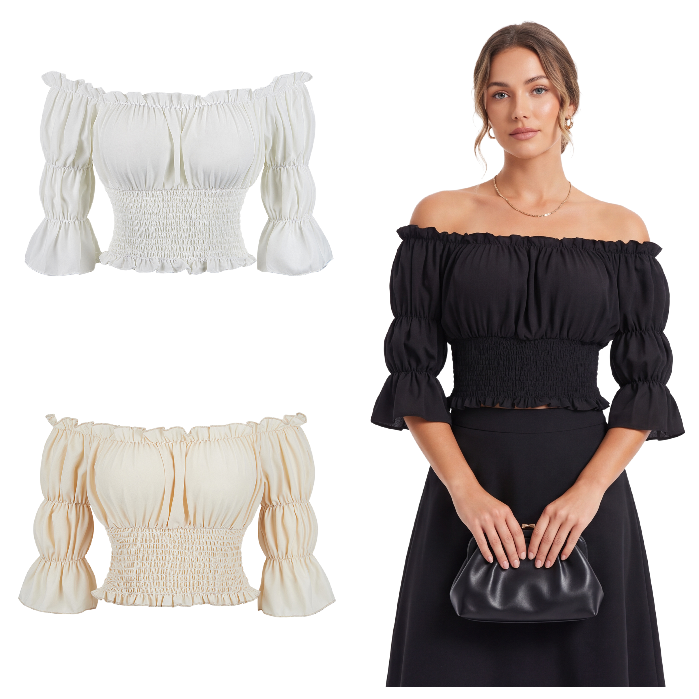 Renaissance Blouse Women Top w - Blouse Off Shoulder recension och pris