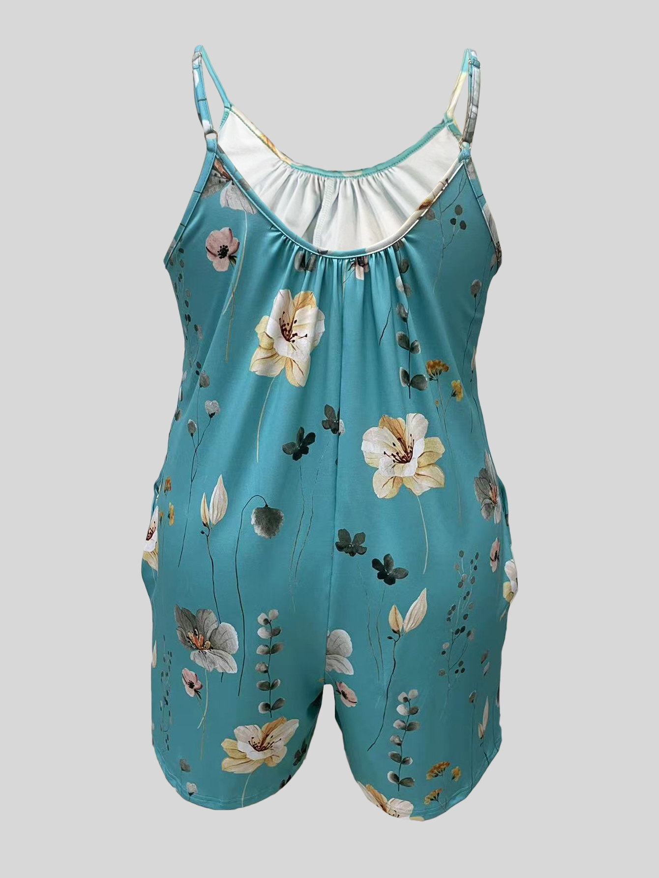 Plus Size Allover Print Cami R - Romper Floral Print recension och pris