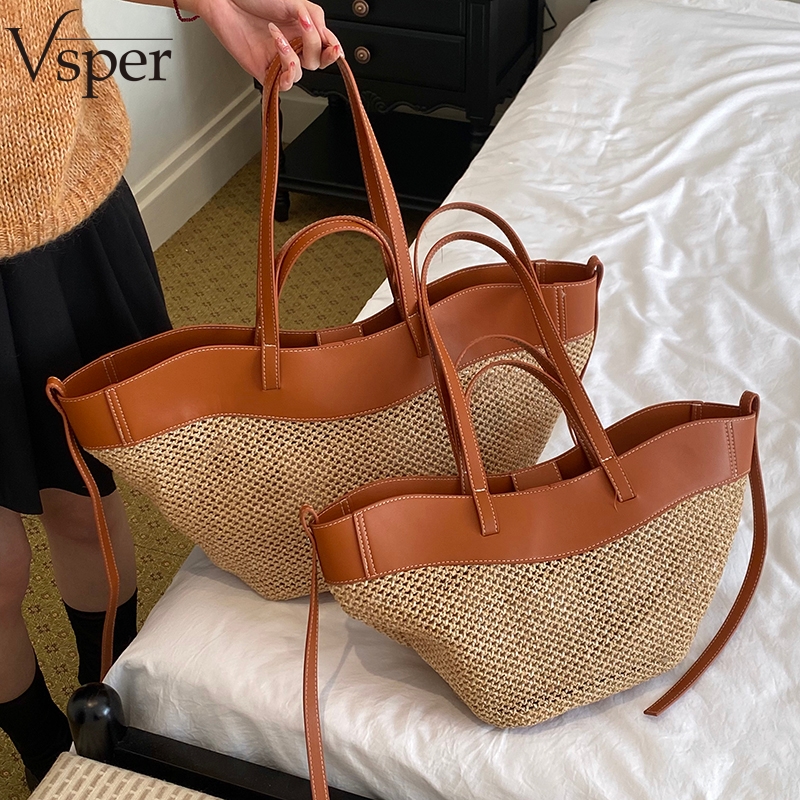 Vsper Branded Straw Knitted Bi - Crochet Bag Raffia recension och pris