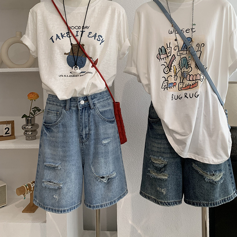 Denim Short Pant Women Jeans V - Shorts Denim Frayed recension och pris