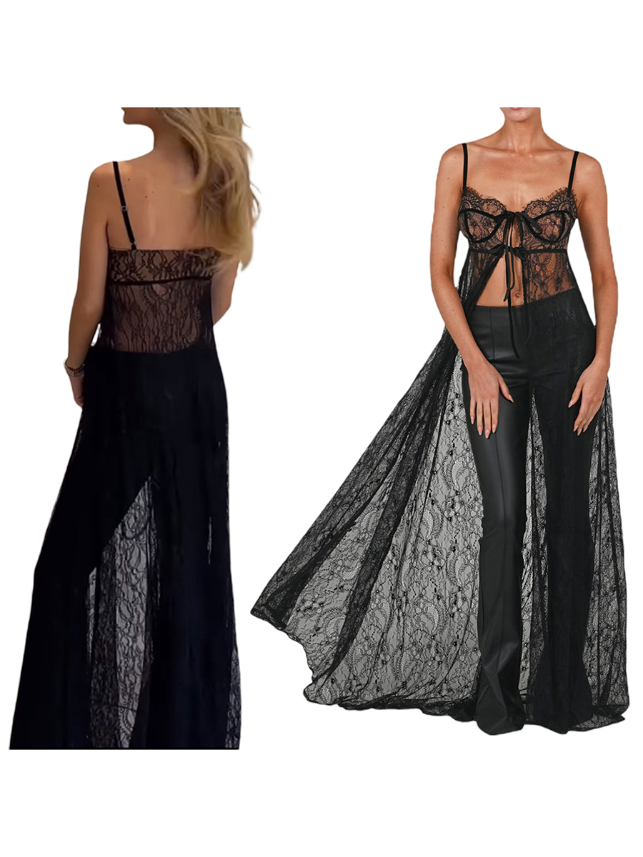 Women Lace Floral See Through  - Kimono Sheer Floral recension och pris